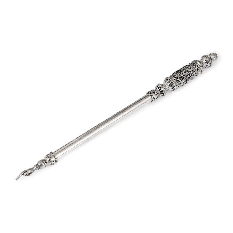 Traditional Yemenite Art Handcrafted Sterling Silver Yad (Torah Pointe